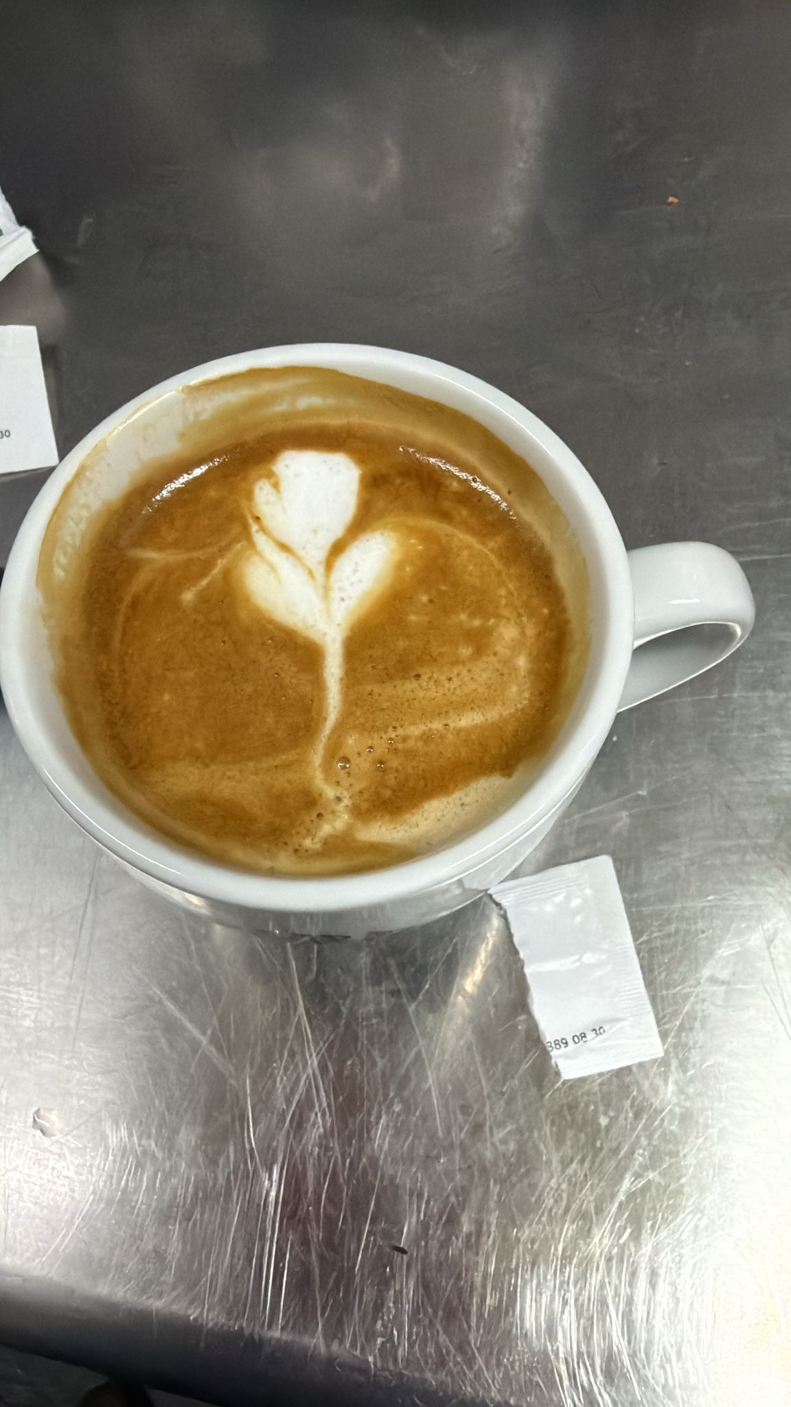 Café con arte latte del Bar Sam